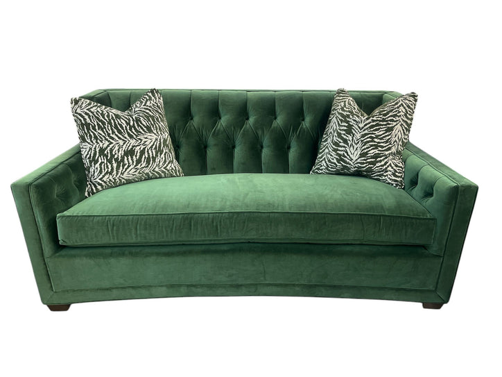 GREEN TUFTED LOVESEAT
