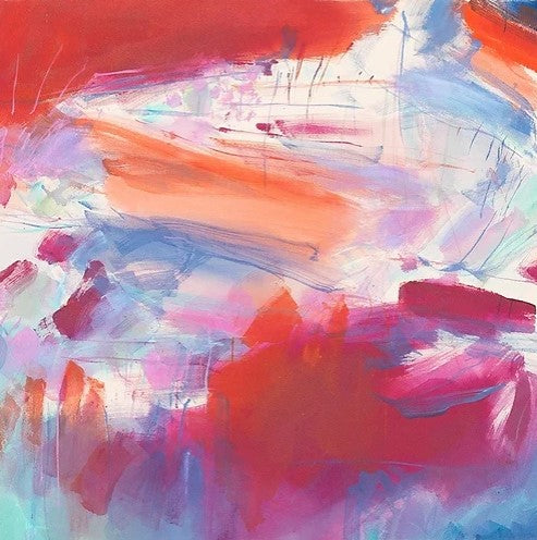 RED PURPLE AND BLUE ABSTRACT