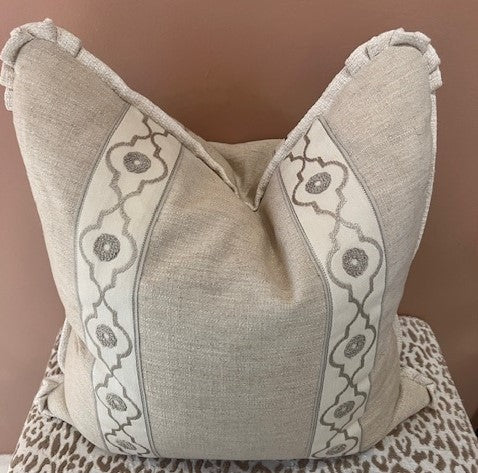 TAUPE & CREAM PILLOW