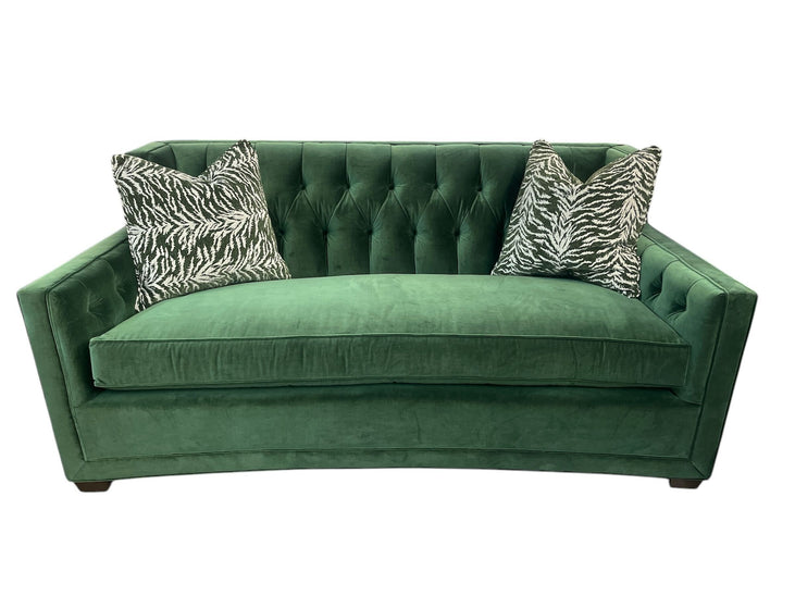 GREEN TUFTED LOVESEAT