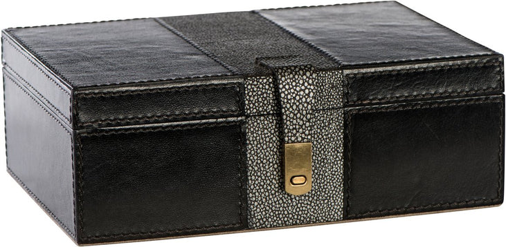 SMALL BLACK LEATHER BOX