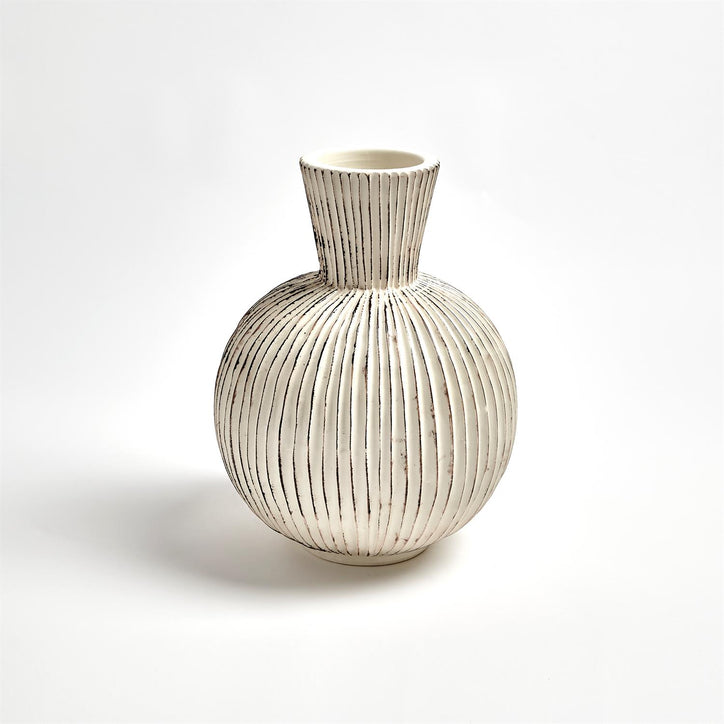 SMALL FURROW SPHERE VASE