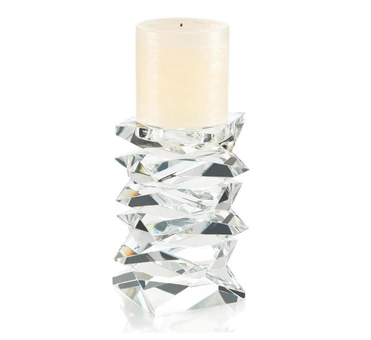 STACKED CRYSTAL CANDELHOLDER