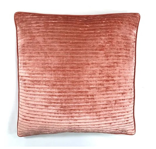 PEACH VELVET CHANNEL PILLOW