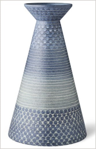 SHORT BLUE FLANNEL VASE