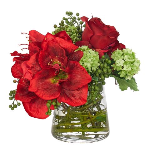 RED AMARYLLIS & ROSE