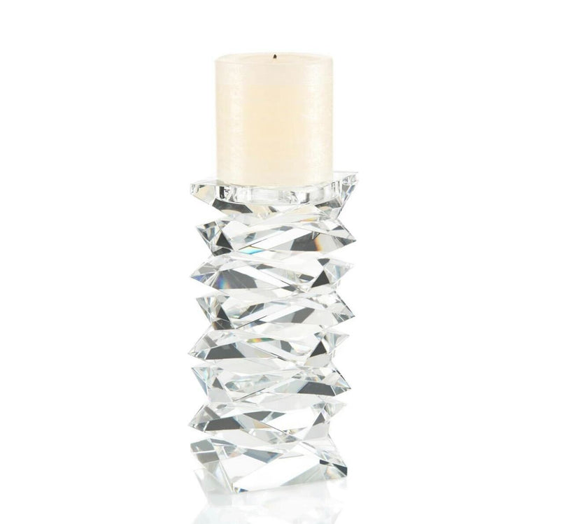 STACKED CRYSTAL CANDLEHOLDER