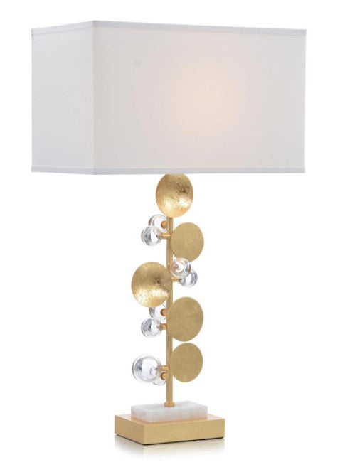 GOLD-LEAF AND CRYSTAL TABLE LAMP